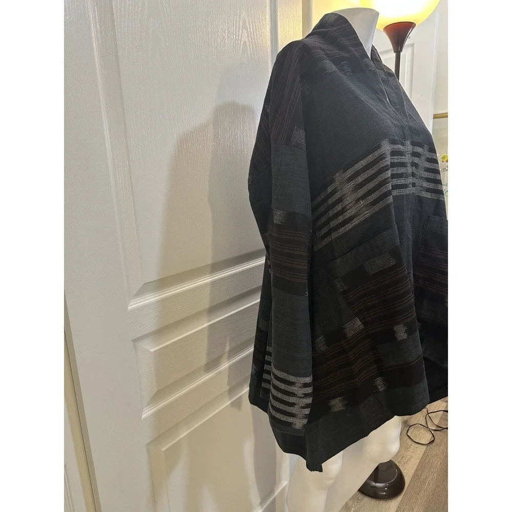 Yasuko Kurisaka Tunic One Size Cotton Lagenlook  Minimalist Oversized Asymmetric - Picture 16 of 16